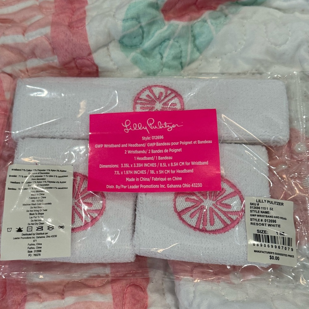 Lilly Pulitzer White and Pink Headband Set